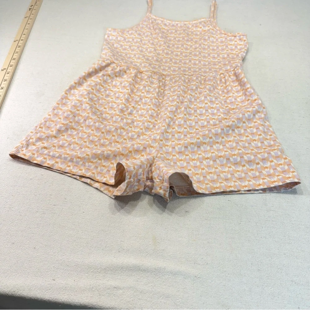 Carter’s Girls Patterned Romper - Cream and Orange - Size 10/10A